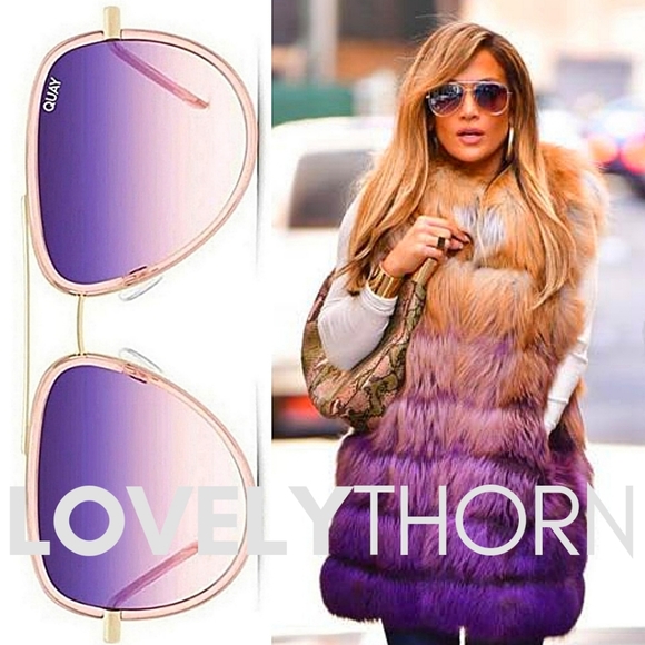 Quay Australia Accessories - QUAY // ltd ed jlo pink frame purple pink fade lens gold hardware aviators